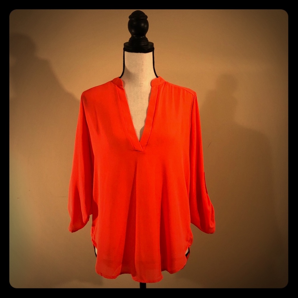LUSH | Orange Chiffon Women’s Blouse | Size Small